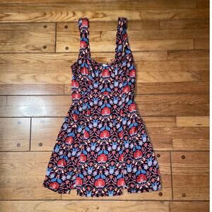 Free People sasha floral print mini Summer dress in black multi